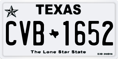TX license plate CVB1652
