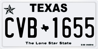 TX license plate CVB1655