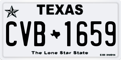 TX license plate CVB1659