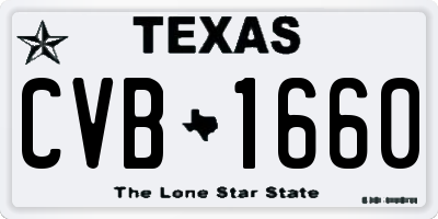 TX license plate CVB1660