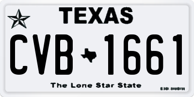 TX license plate CVB1661