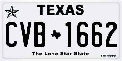 TX license plate CVB1662