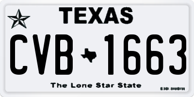 TX license plate CVB1663