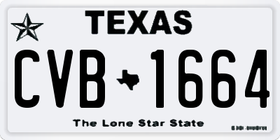 TX license plate CVB1664