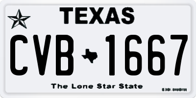 TX license plate CVB1667