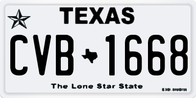 TX license plate CVB1668