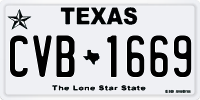 TX license plate CVB1669