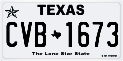 TX license plate CVB1673