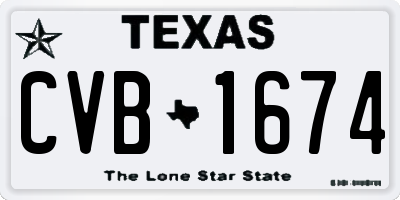 TX license plate CVB1674