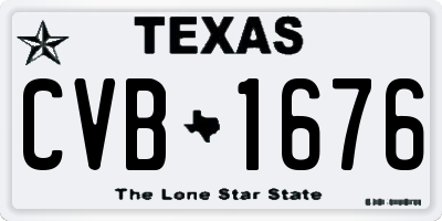 TX license plate CVB1676