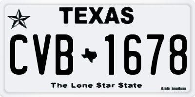 TX license plate CVB1678