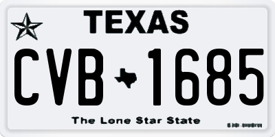 TX license plate CVB1685