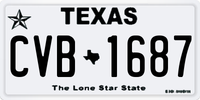 TX license plate CVB1687
