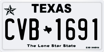 TX license plate CVB1691