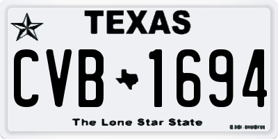 TX license plate CVB1694