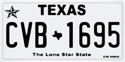 TX license plate CVB1695