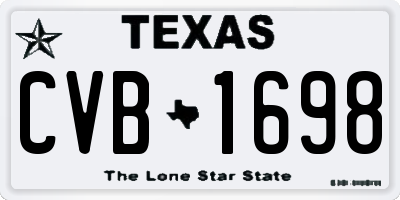 TX license plate CVB1698