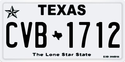 TX license plate CVB1712