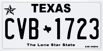 TX license plate CVB1723