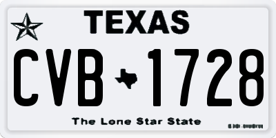 TX license plate CVB1728