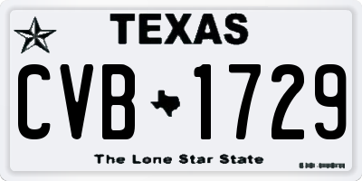 TX license plate CVB1729