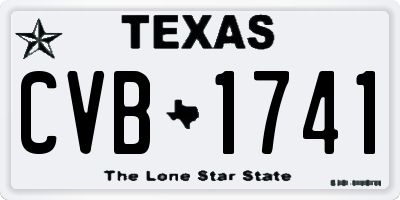 TX license plate CVB1741