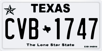 TX license plate CVB1747