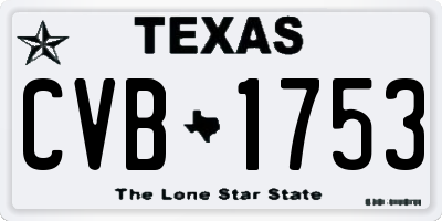 TX license plate CVB1753