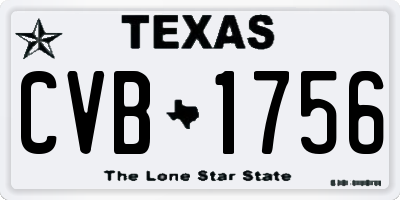 TX license plate CVB1756