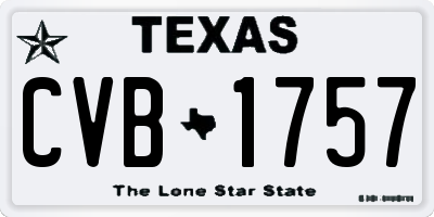 TX license plate CVB1757