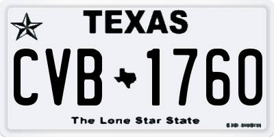 TX license plate CVB1760