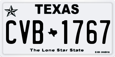 TX license plate CVB1767