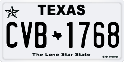 TX license plate CVB1768