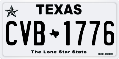 TX license plate CVB1776