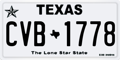 TX license plate CVB1778