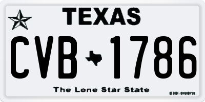 TX license plate CVB1786