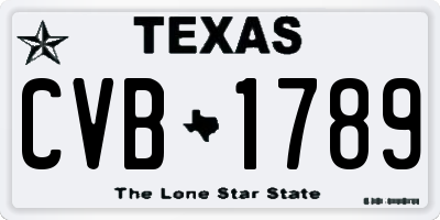 TX license plate CVB1789