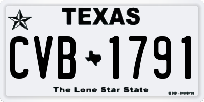 TX license plate CVB1791