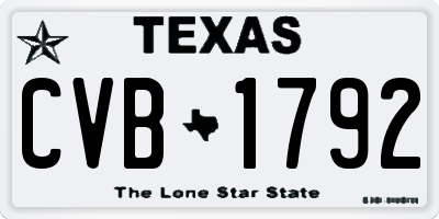 TX license plate CVB1792