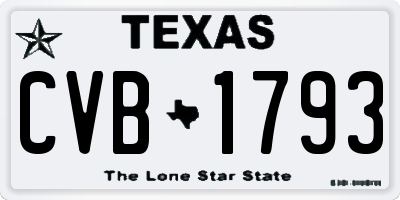 TX license plate CVB1793