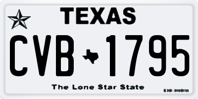 TX license plate CVB1795