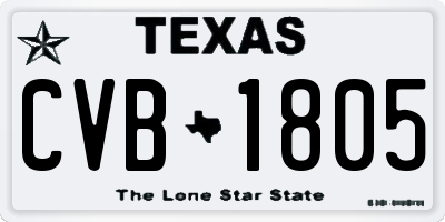 TX license plate CVB1805
