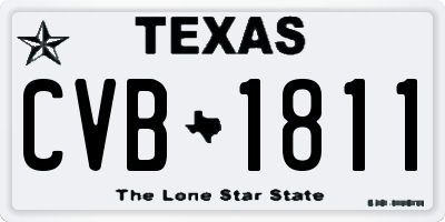 TX license plate CVB1811