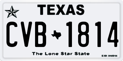 TX license plate CVB1814