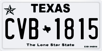 TX license plate CVB1815