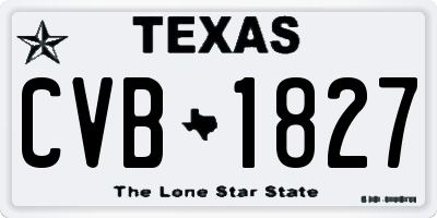 TX license plate CVB1827