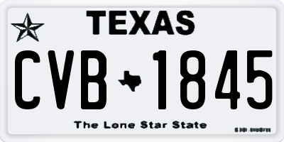TX license plate CVB1845