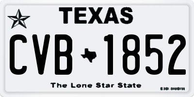 TX license plate CVB1852