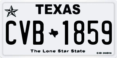 TX license plate CVB1859