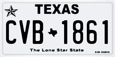 TX license plate CVB1861